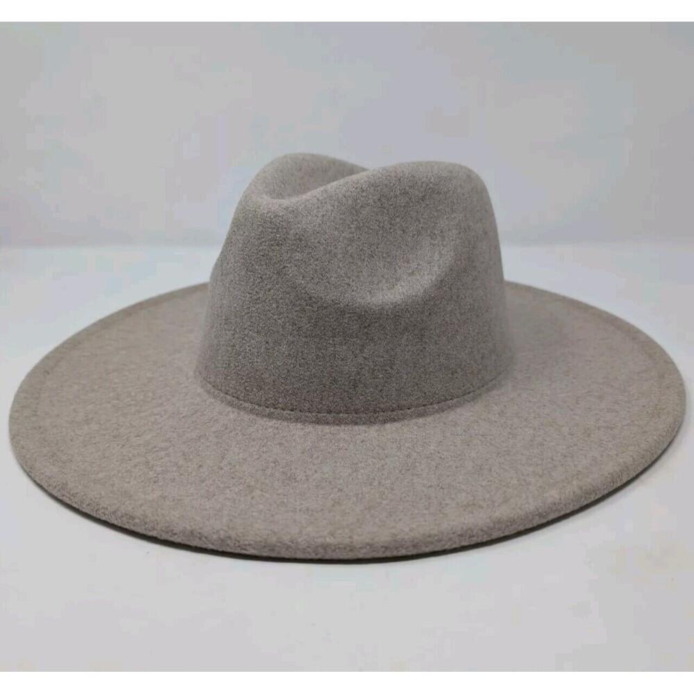 Light Tan Beige WIDE BRIM FELT HAT WESTERN COWBOY FESTIVAL BOHO